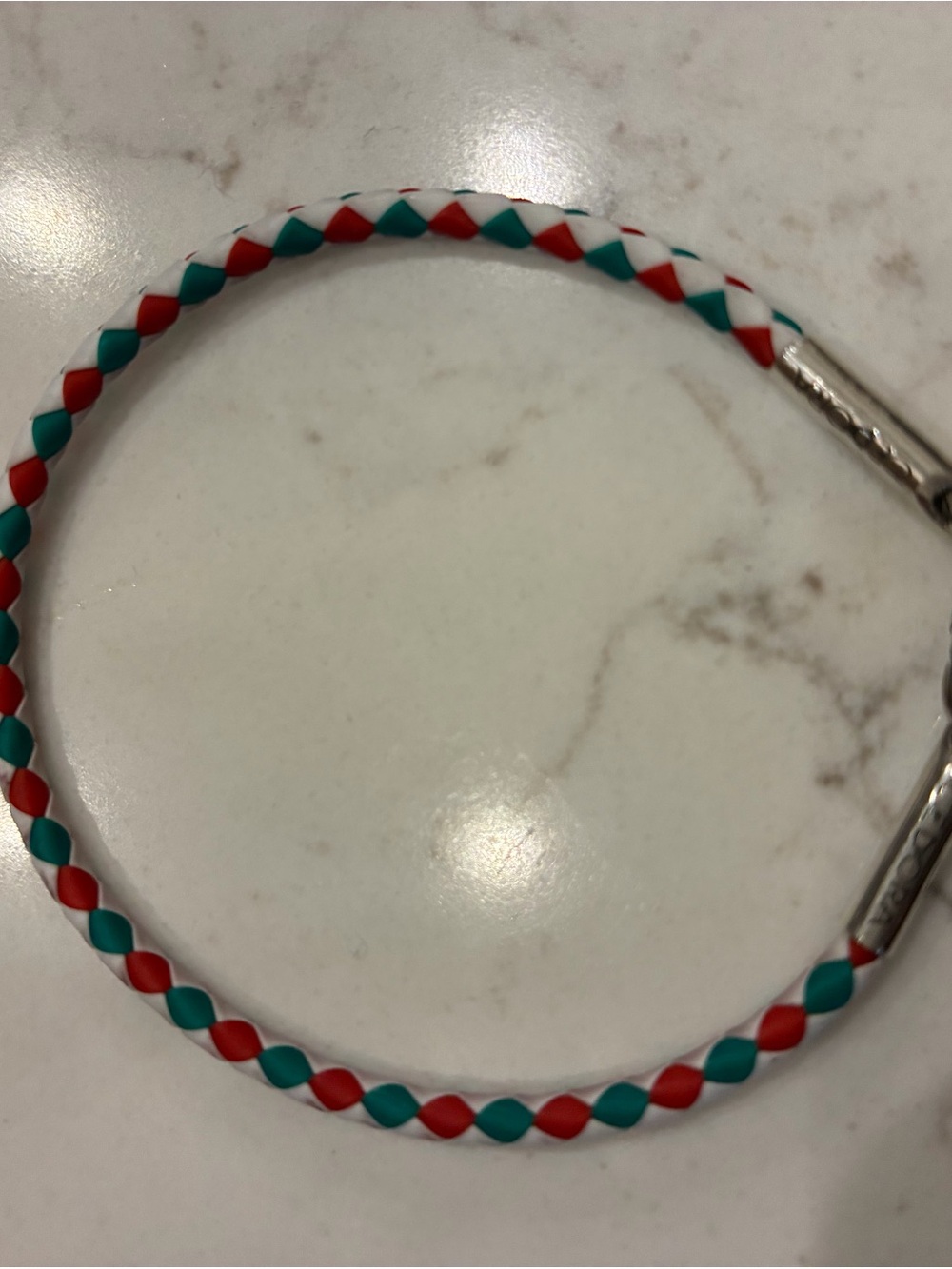 Cedora sterling 925 Braided Red, Teal and White Bracelet- Italy 🇮🇹